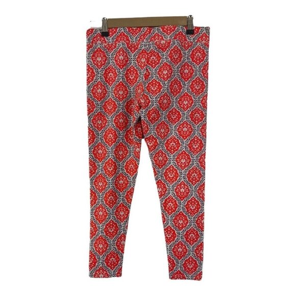 Matilda Jane Womens Size Small Navy & Coral Arabesque Big Heart Capri Leggings - Picture 2 of 3